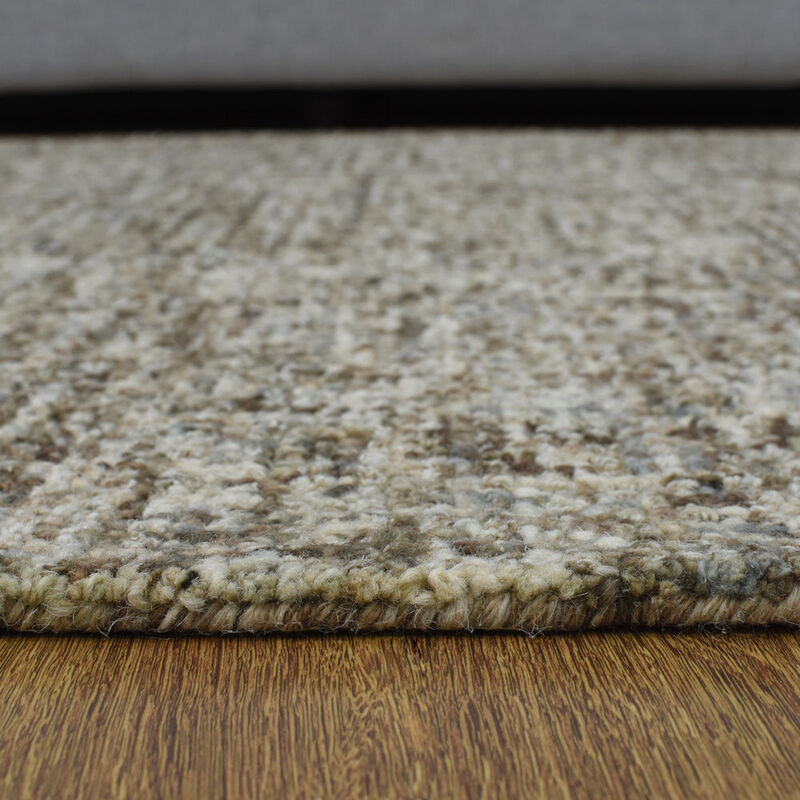 RUGSOTIC CARPETS HAND TUFTED WOOL ECO-FRIENDLY AREA RUGS  - 8'x10', Rectangle Shape, Dark Brown & Beige, Solid Plain Design, High Pile Handmade Area Rugs for Living Room, Bed Room (KWC111)