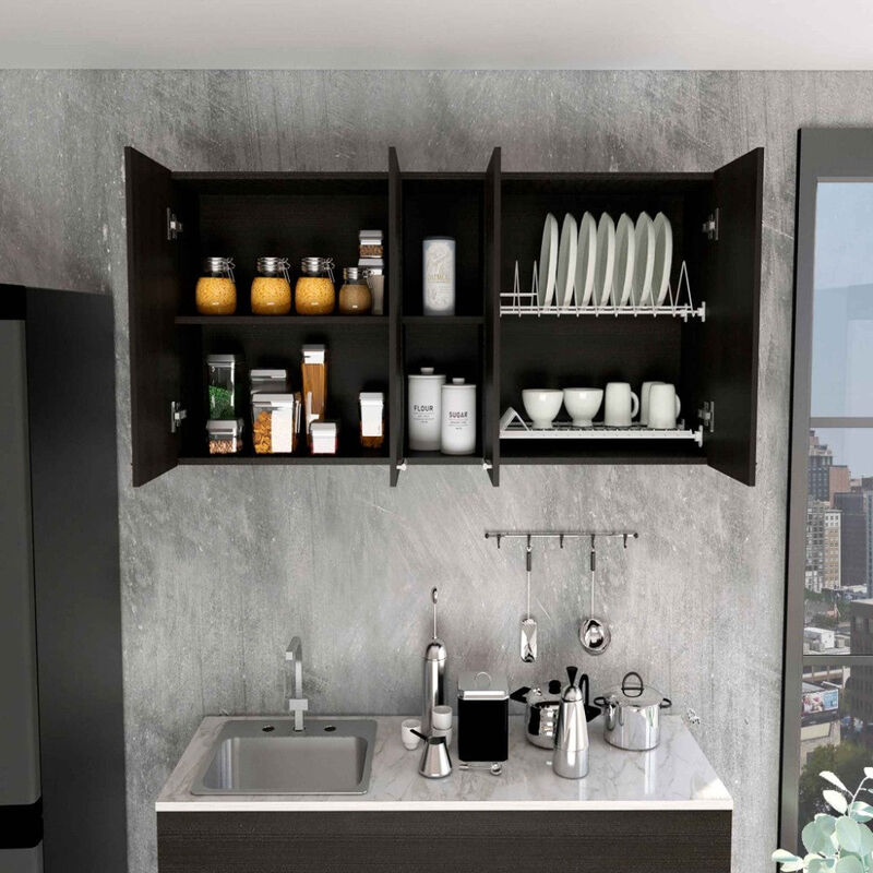 Wall Cabinet Ontario, Kitchen, Black