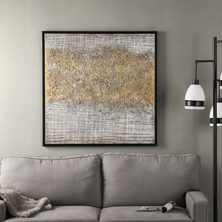 Silver & Gold Rupture Framed Print