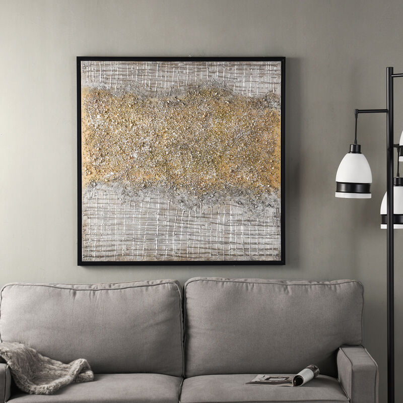 Silver & Gold Rupture Framed Print