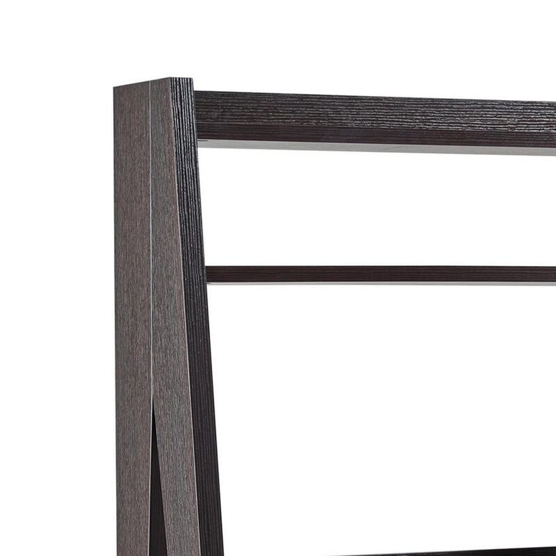 60 Inch Modern Style Desk, Open Shelves, Drawer, Clean Lined Texture, Brown-Benzara
