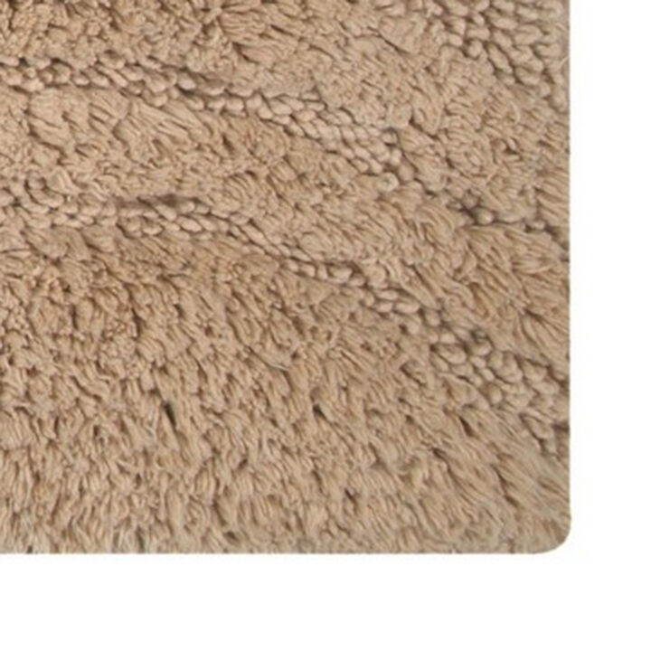 Knightsbridge Orbit Bath Rug Cotton Non Skid Back - 24x40", Natural