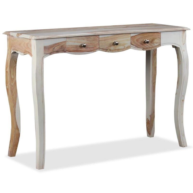 vidaXL Console Table with 3 Drawers Solid Sheesham Wood 43.3"x15.7"x30"