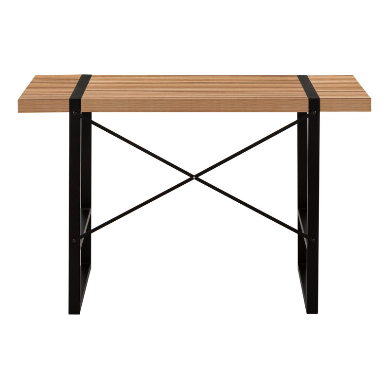 Monarch Specialties I 7657 Computer Desk, Home Office, Laptop, 48"L, Work, Metal, Laminate, Brown, Black, Contemporary, Modern