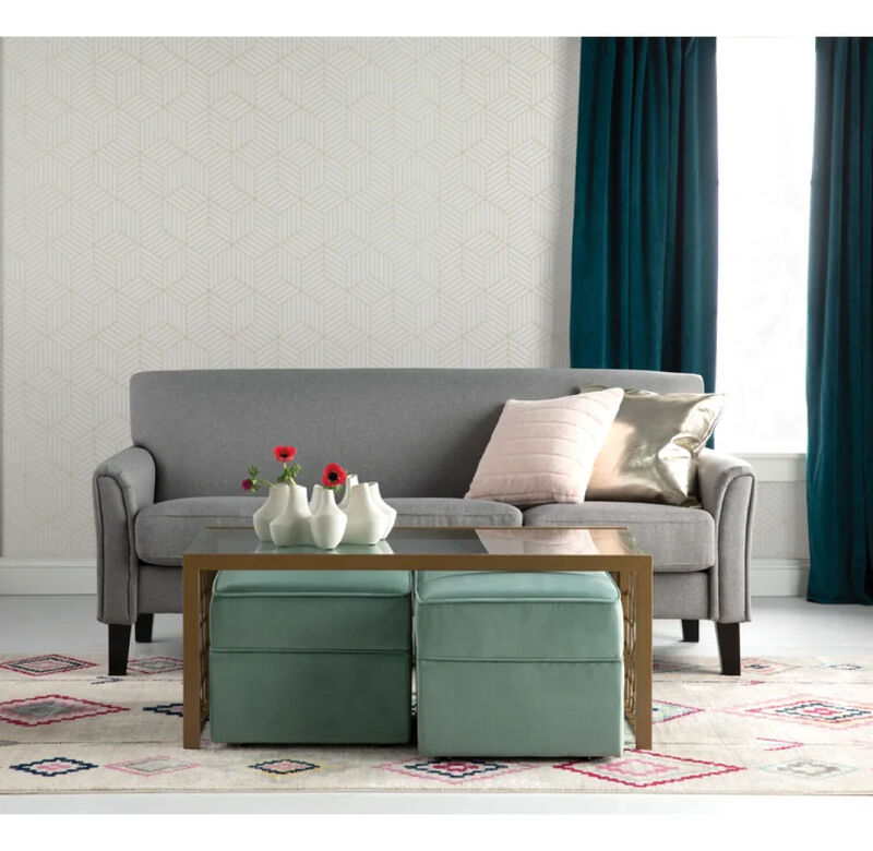 Juliette Glass Top Coffee Table, Tempered Glass
