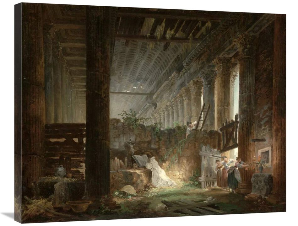 A Hermit Praying in the Ruins of a Roman Temple-Canvas Art-35x28