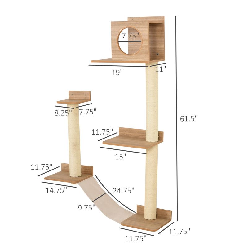 Yellow Cat Activity Center: Multi-Level Playground with Sisal Posts