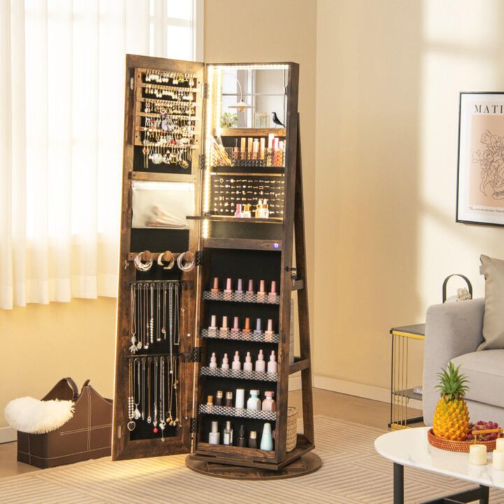 Hivvago Standing Jewelry Cabinet with Adjustable LED Lights