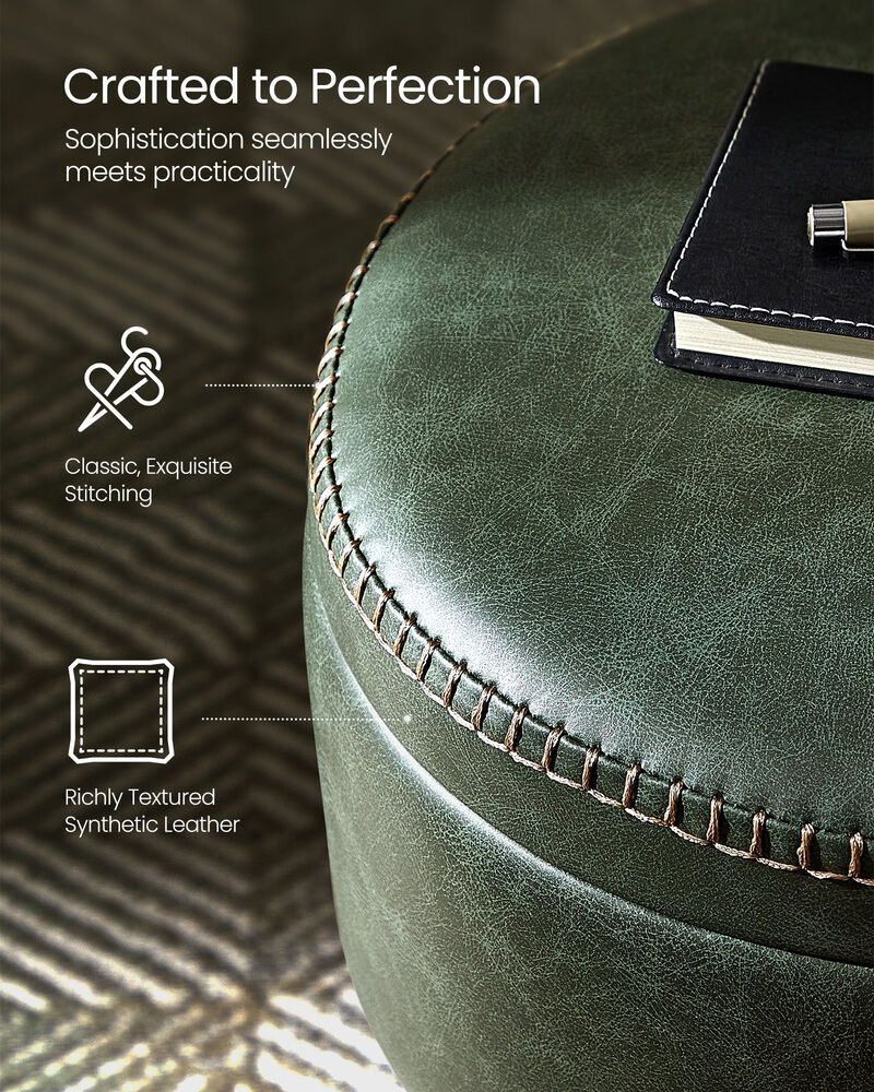 Storage Ottoman Vanity Stool – Compact Upholstered Seat with Hidden Storage
