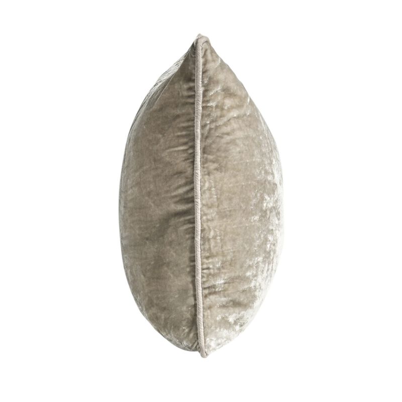 Timo Lumbar Throw Pillow, 14x26 Inch Beige Viscose, Reversible Design - Benzara