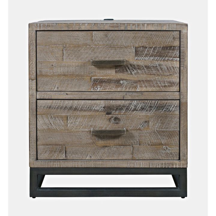 Jofran East Hampton Modern Coastal 25 Distressed Solid Wood Nightstand
