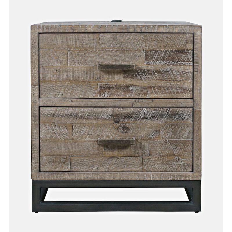 Jofran East Hampton Modern Coastal 25 Distressed Solid Wood Nightstand