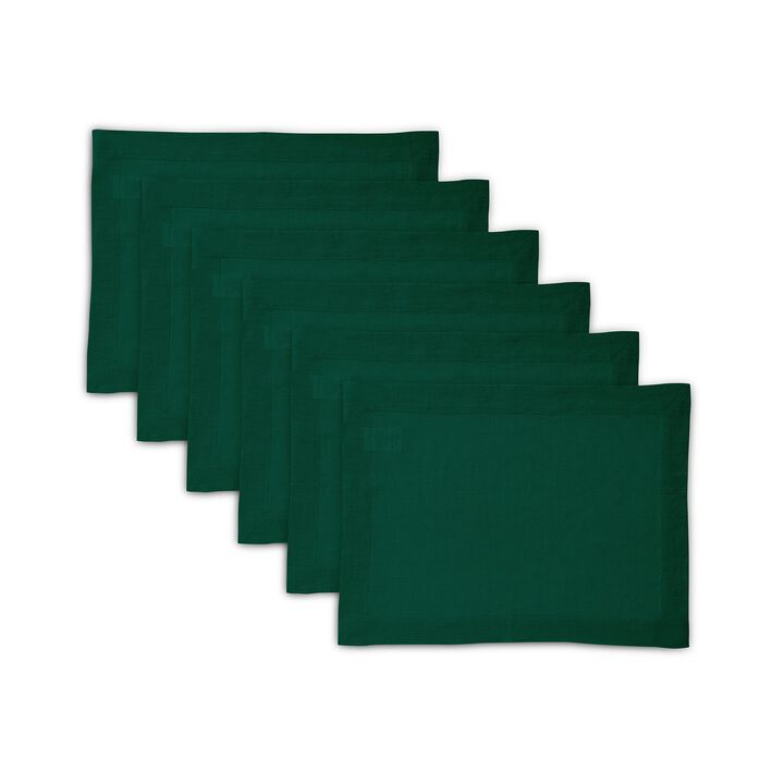 Solino Home 100% Pure Linen Placemats  Set of 6, 14 x 19 Inch | Sonoma
