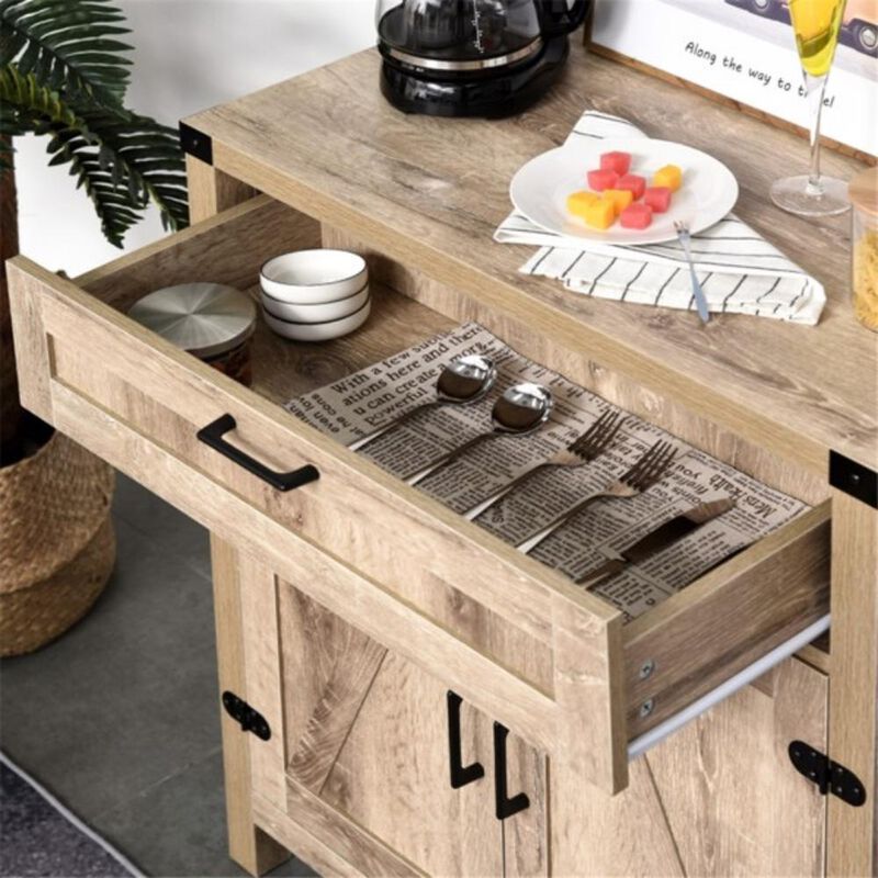 Modern Kitchen Sideboard Buffet, Storage Cabinet & Coffee Bar Organizer with Shelves and Drawers