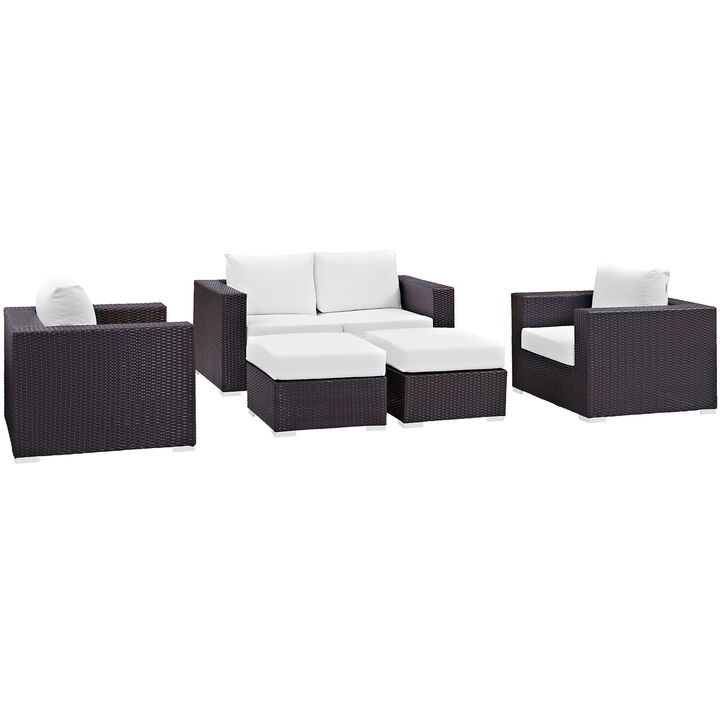 Modway - Convene 5 Piece Outdoor Patio Sofa Set