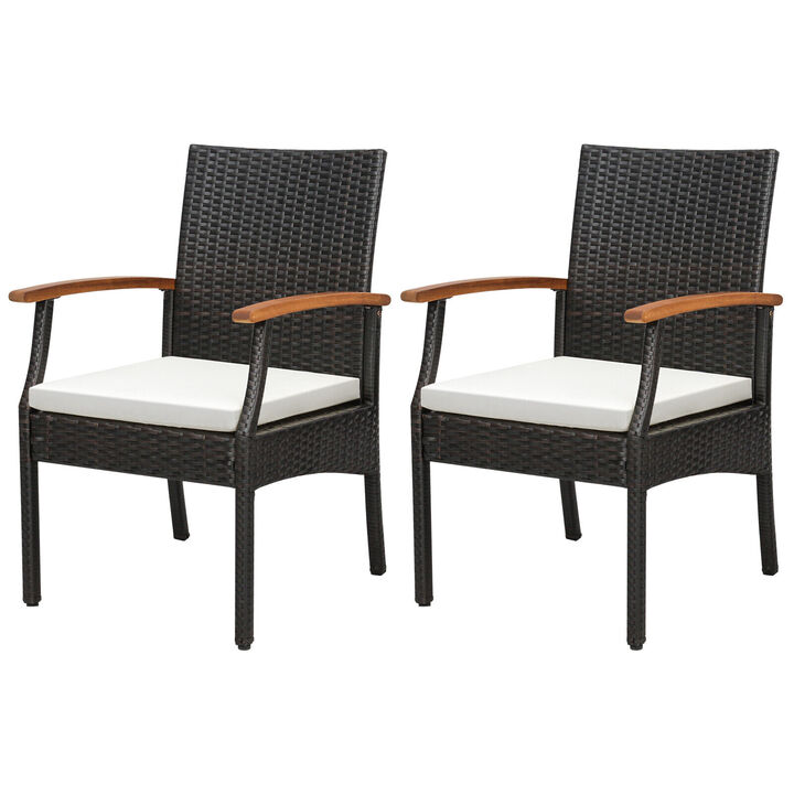 Patio Wicker Chair with Soft Zippered Cushion