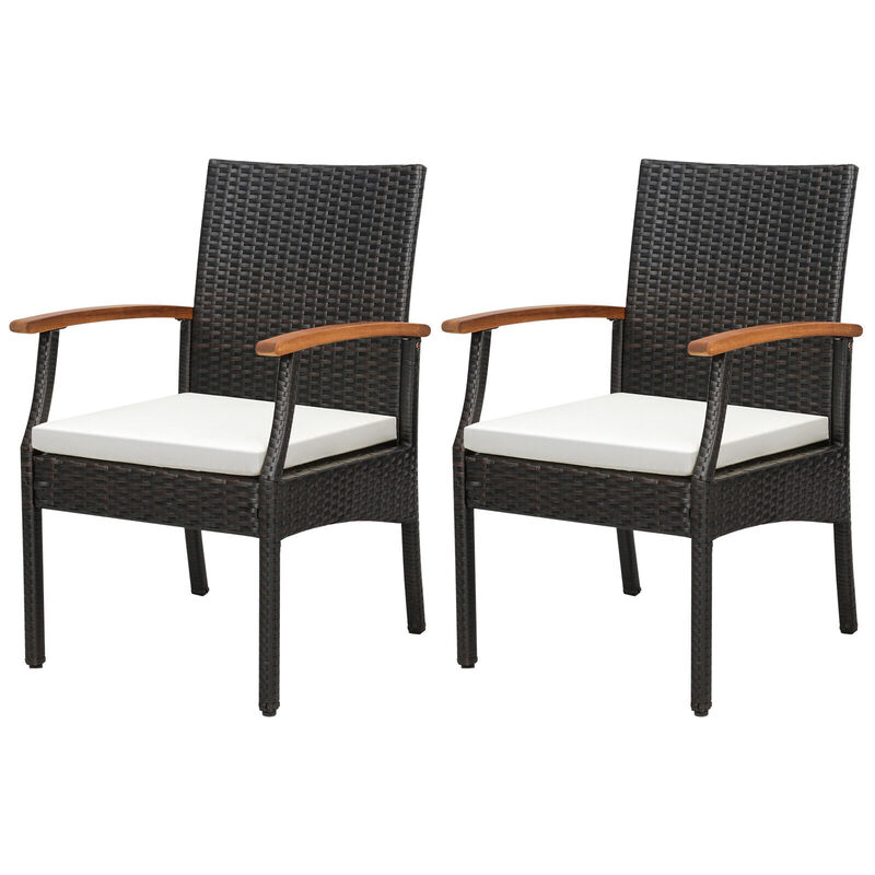 Patio Wicker Chair with Soft Zippered Cushion
