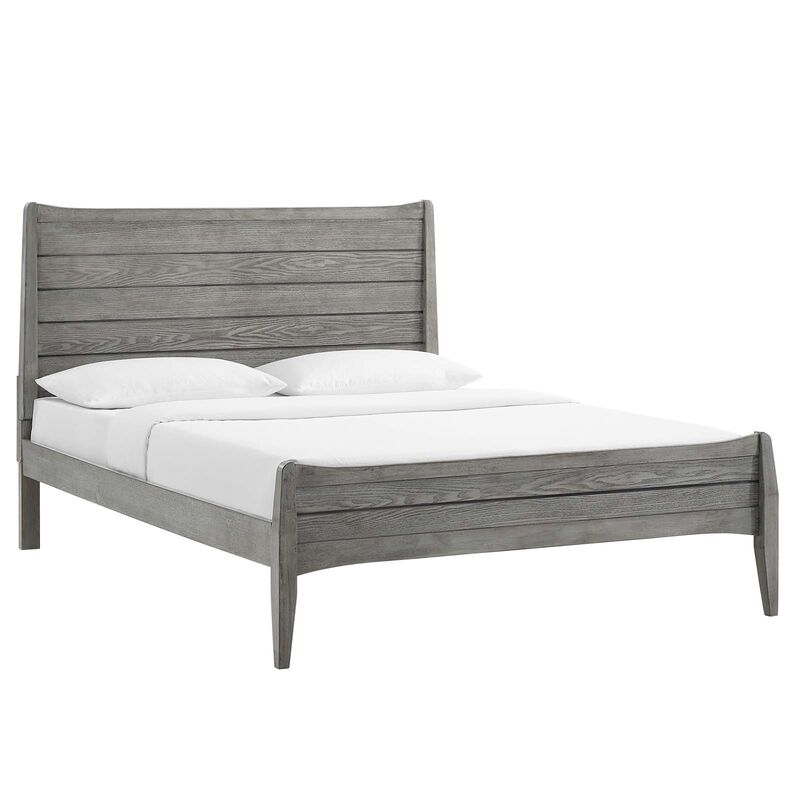 Modway - Georgia King Wood Platform Bed Gray