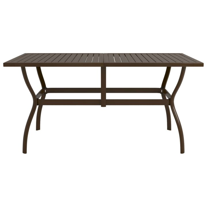 vidaXL Garden Table Brown 55.1"x31.5"x28.3" Steel