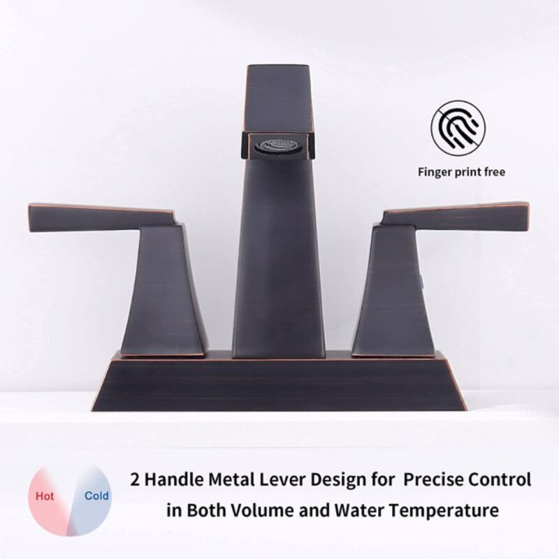 Oil Rubbed Bronze 2-Handle Bathroom Faucet,  Centerset with Pop-Up Drain & Supply Lines