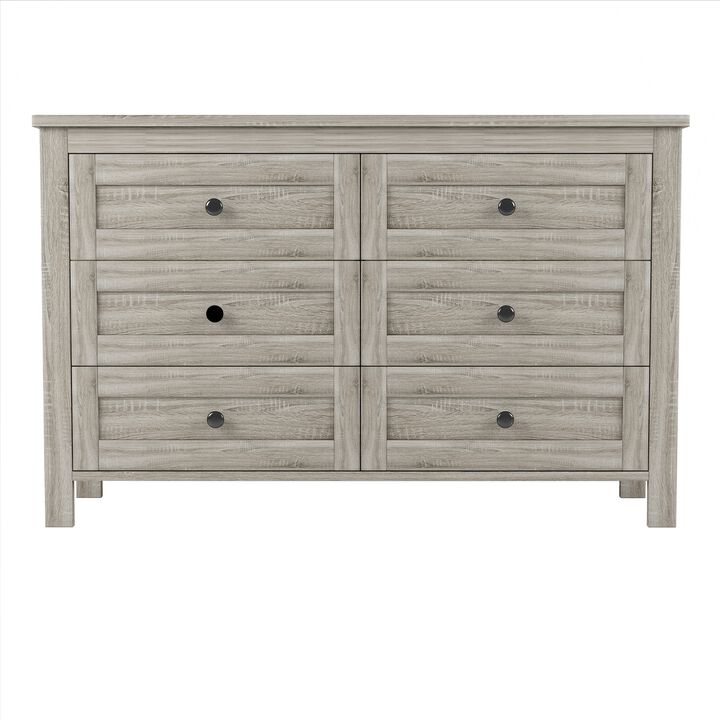 Merax Farmhouse Style Wooden Dresser with 6 Drawer