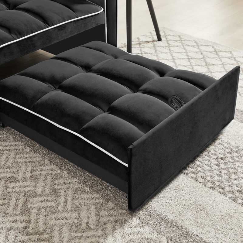 Adjustable Sofa Bed Chair: Black Futon Recliner