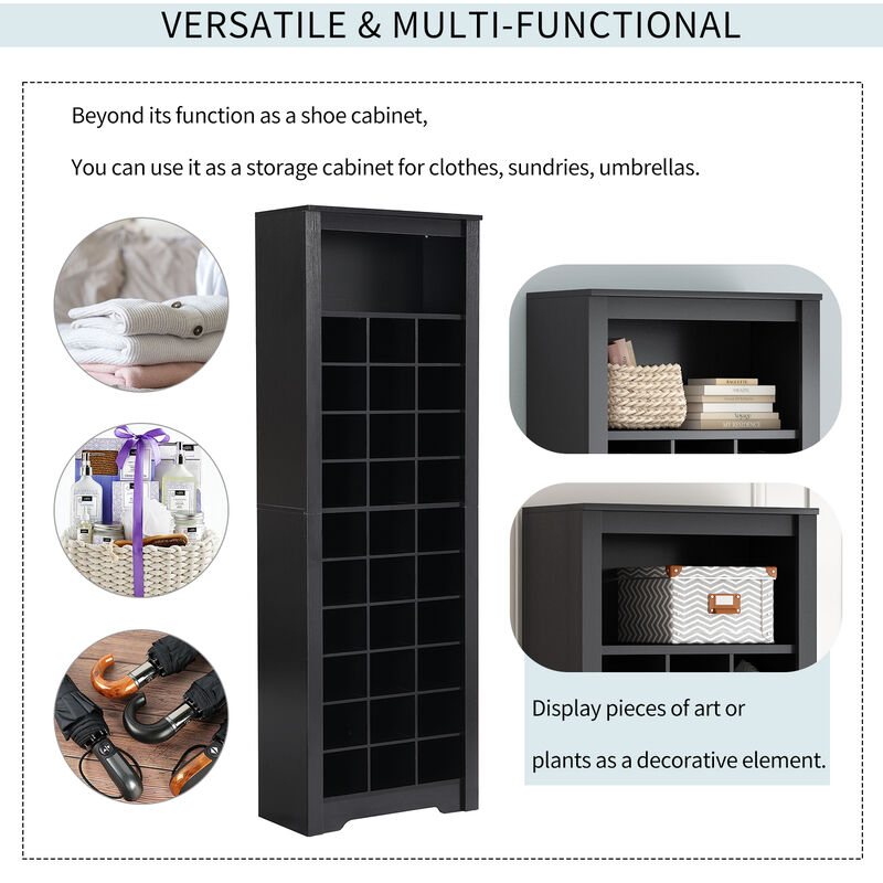 Merax Contemporary Cubby Console  Shoe Cabinet