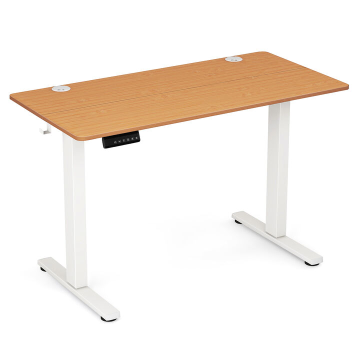 Adjustable Electric Standing Desk with 3 Memory Height Settings, Cable Management, and Hooks