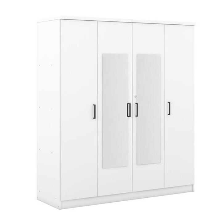 4-Door Wardrobe with Storage Shelves and 1 Drawer, Bedroom Closet