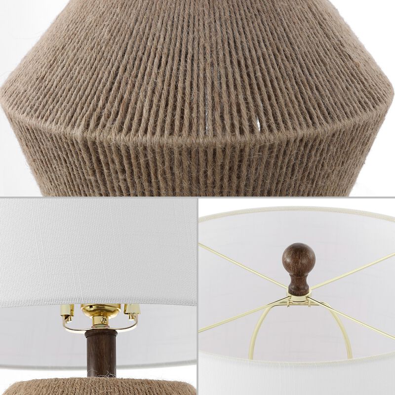 Alma Coastal Rustic Iron/Rope LED Table Lamp