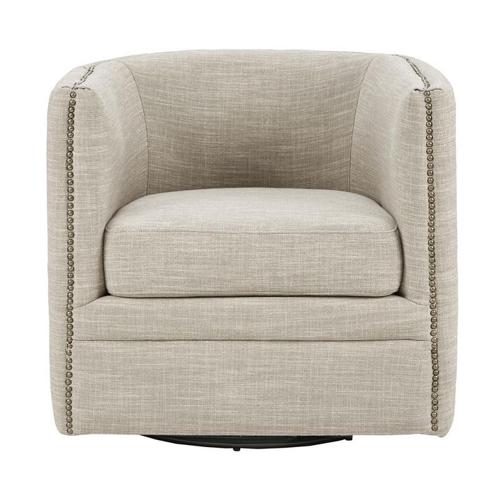 Belen Kox Cream Swivel Lounge Chair, Belen Kox