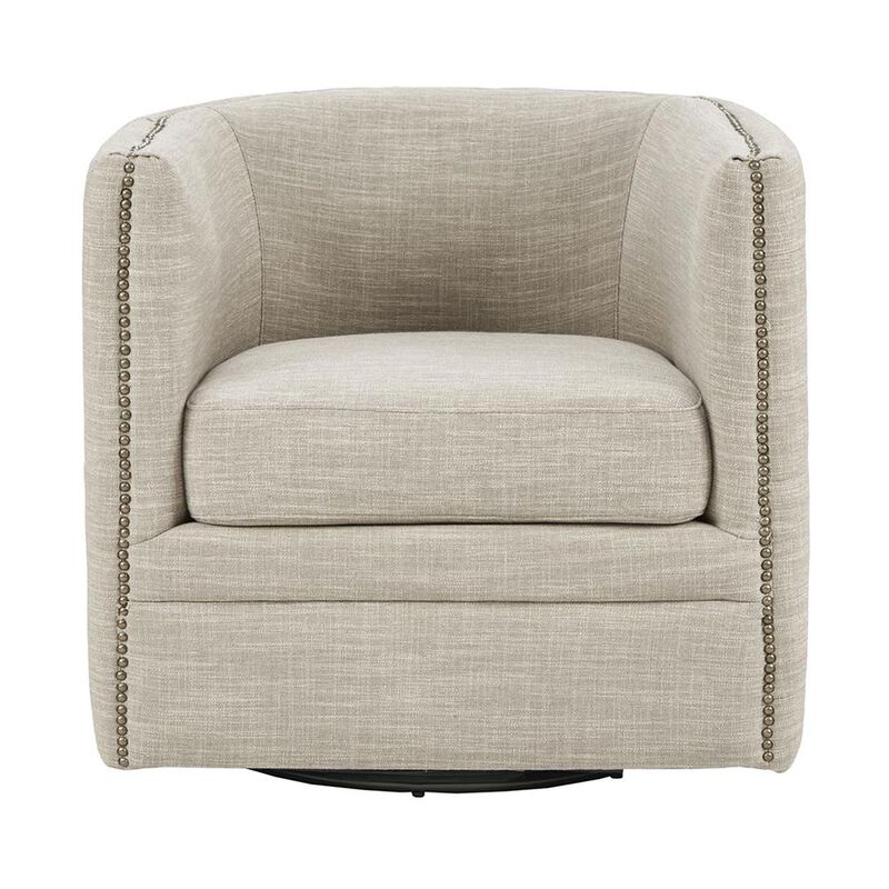 Belen Kox Cream Swivel Lounge Chair, Belen Kox