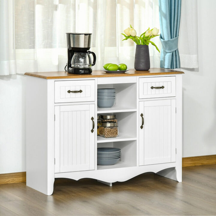 White French Sideboard: 42" Provincial Style with Drawers and Shelves