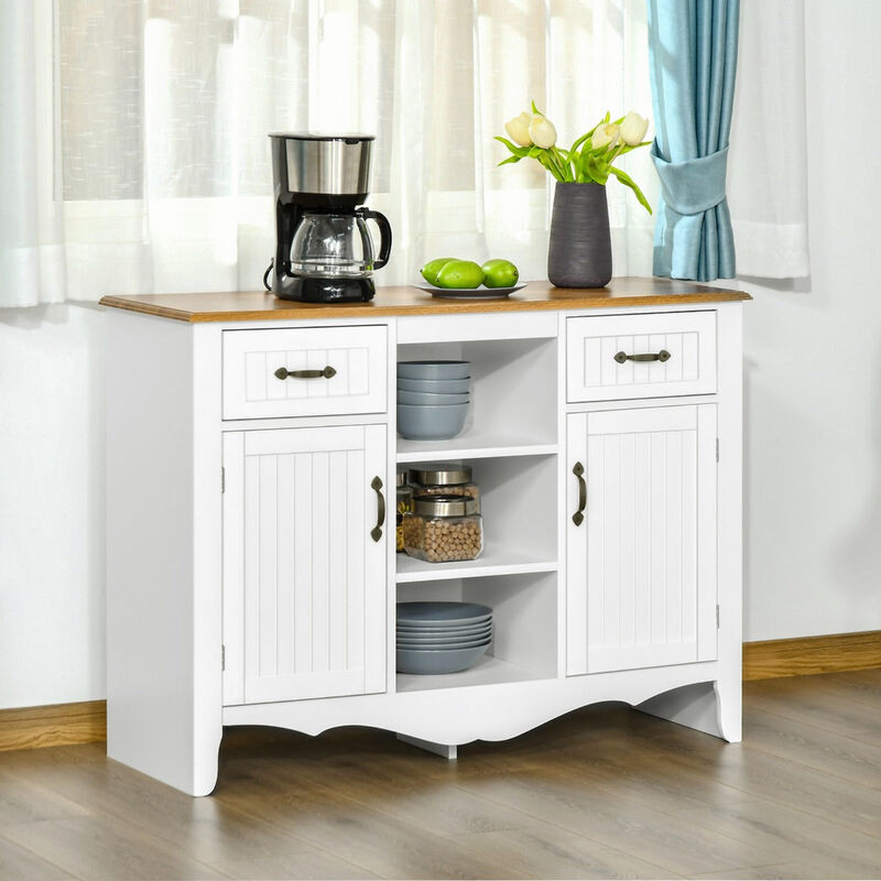 White French Sideboard: 42" Provincial Style with Drawers and Shelves