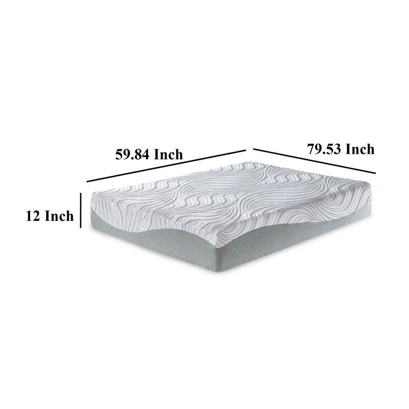Meny Queen Mattress, Ultra Plush Memory Foam, Body Support 12 Inch - Benzara
