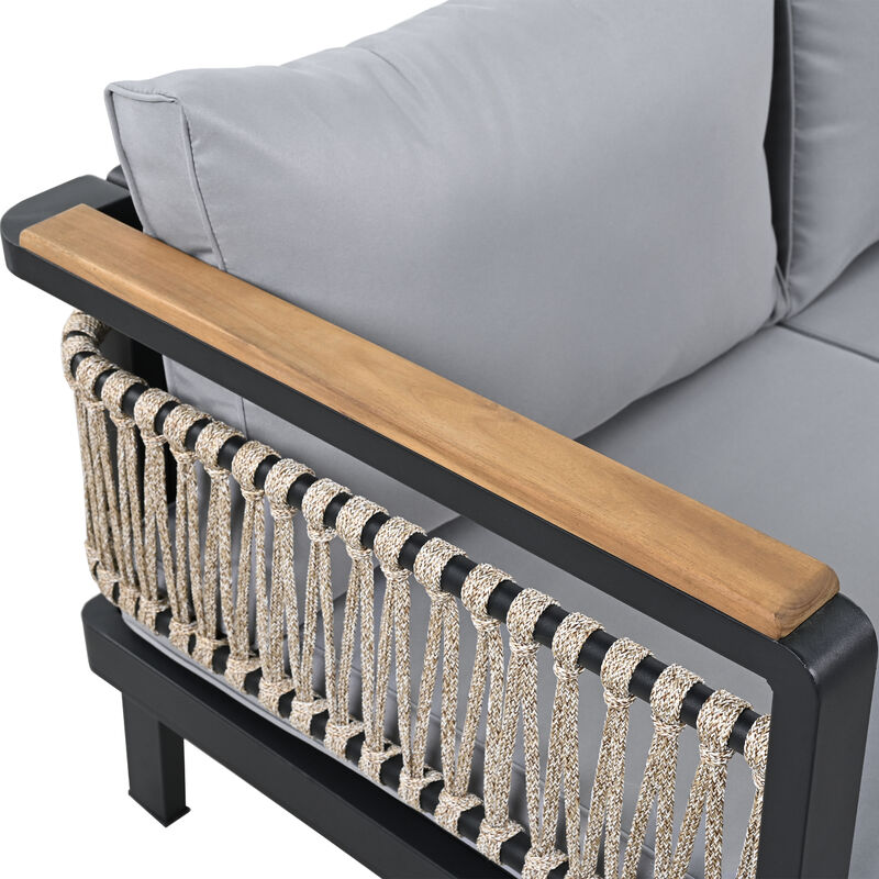 Merax 4 Pieces Outdoor Sectional Sofa Cnversation Set