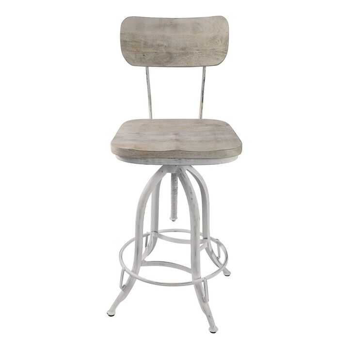 Carolina Living Mason Adjustable Barstool - Whitewash