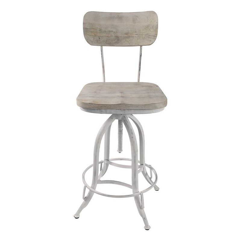 Carolina Living Mason Adjustable Barstool - Whitewash