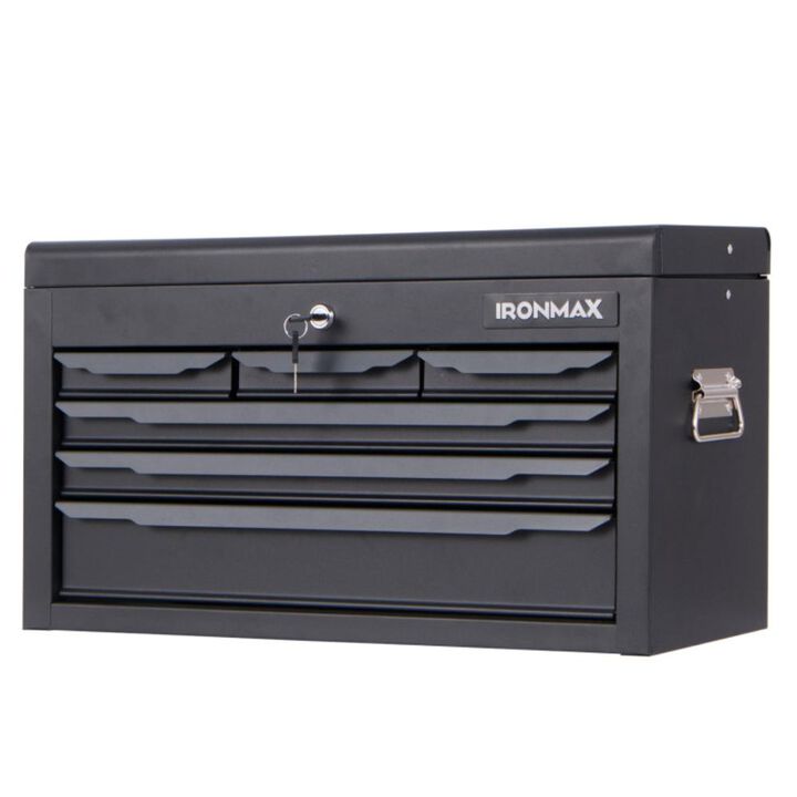 Hivvago 24 Inch Tool Chest Case with 6 Drawers and Top Storage for Garage Repair Shop & Warehouse-Black