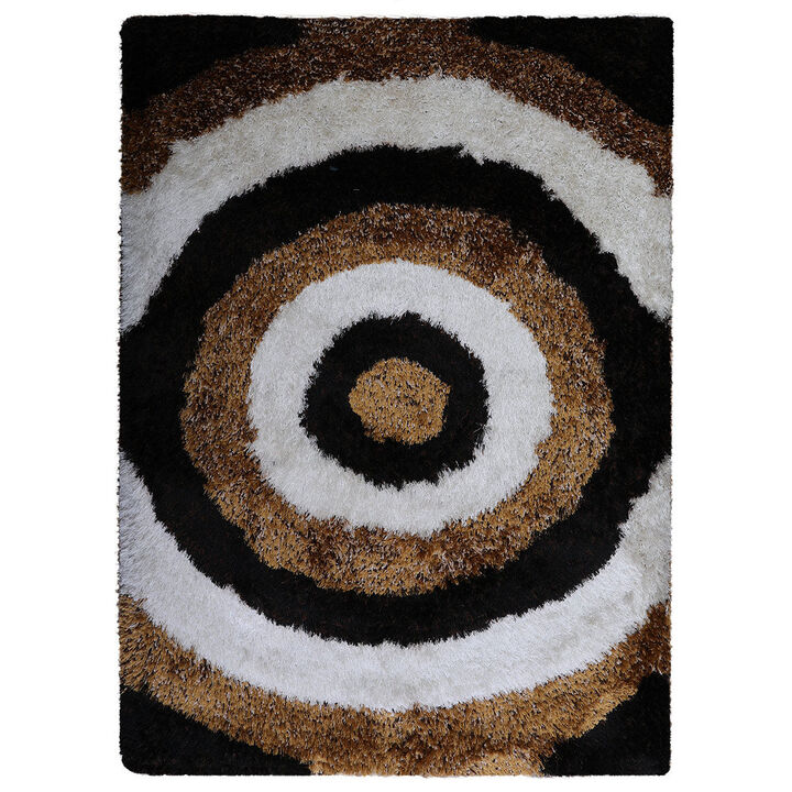 RUGSOTIC CARPETS HAND TUFTED SHAG POLYESTER ECO-FRIENDLY AREA RUGS  - 6'x9', Rectangle, Multicolor, Geometric Modern Design, High Pile Thick Handmade Anti Skid Rugs for Living Room K00082