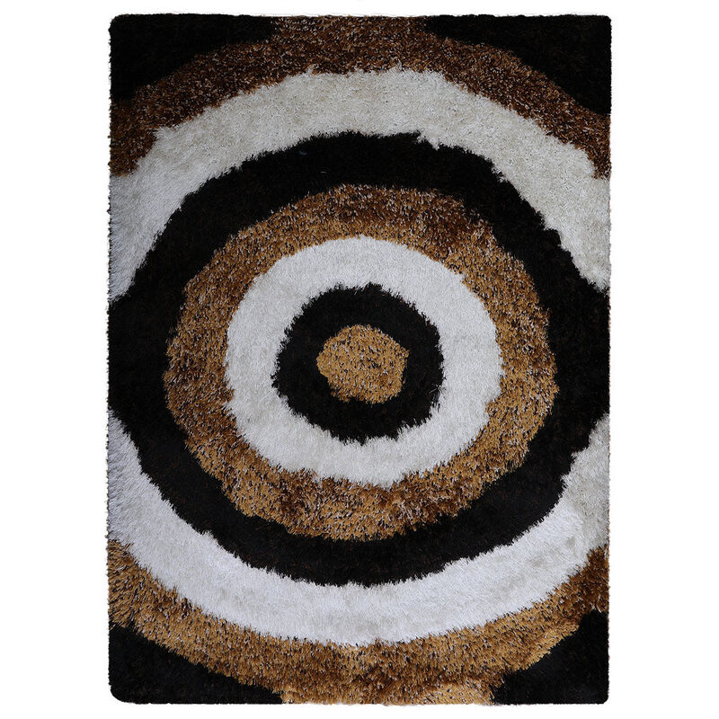 RUGSOTIC CARPETS HAND TUFTED SHAG POLYESTER ECO-FRIENDLY AREA RUGS  - 6'x9', Rectangle, Multicolor, Geometric Modern Design, High Pile Thick Handmade Anti Skid Rugs for Living Room K00082