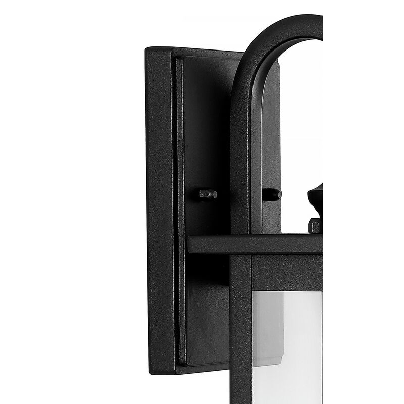 Cary 1-Light Iron/Glass Traditional Modern Lantern LED Outdoor Sconce