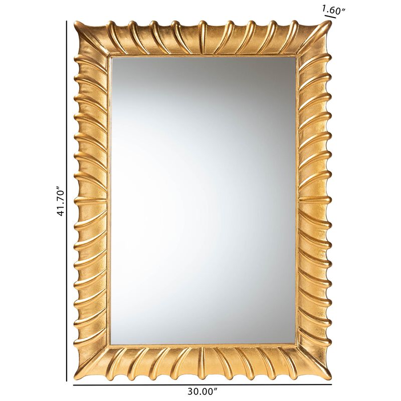 Baxton Studio Ygritte Antique Goldleaf Accent Wall Mirror