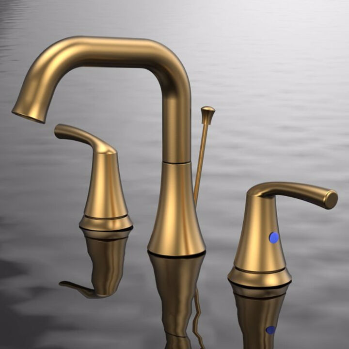 3-Hole Bathroom Sink Faucet Widespread with Pop-Up Drain