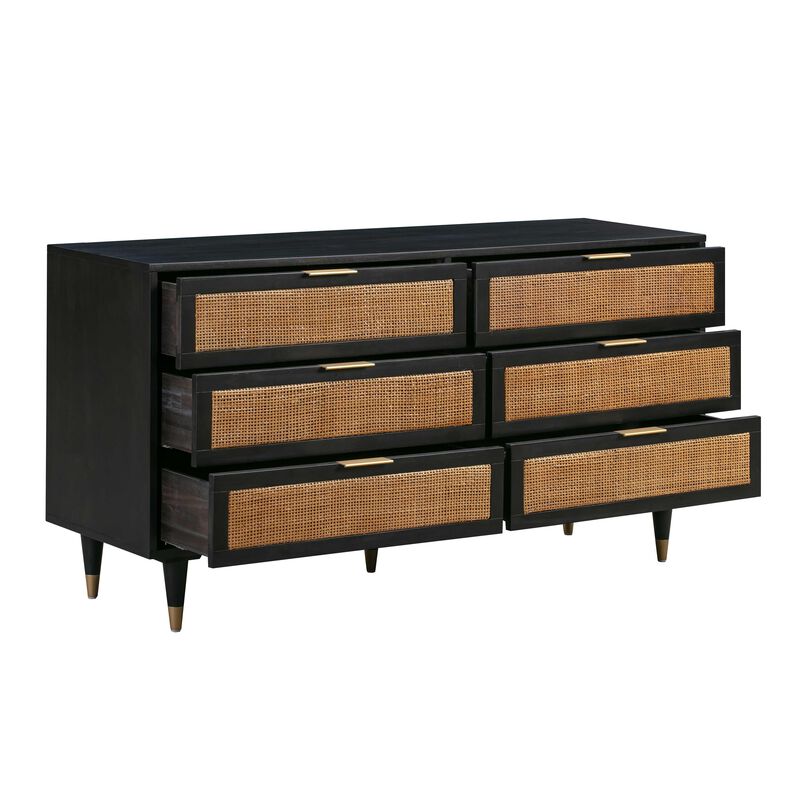 Sierra Cane 6-Drawer Dresser