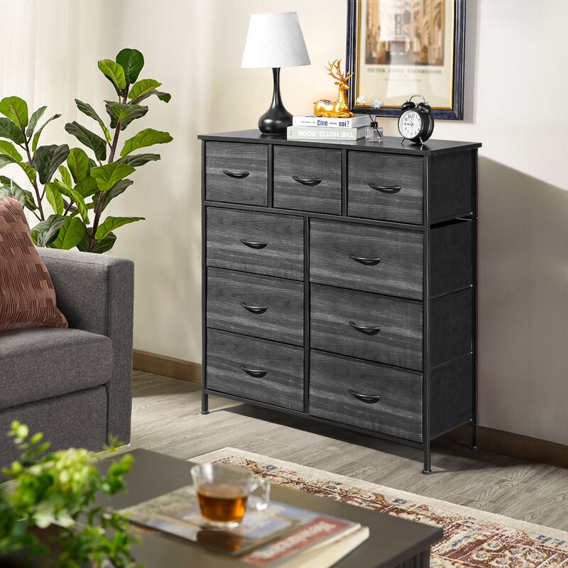 9-Drawer Storage Cabinet 6 Large & 3 Small Non-Woven Fabric Drawers for Bedroom & Closet Organization