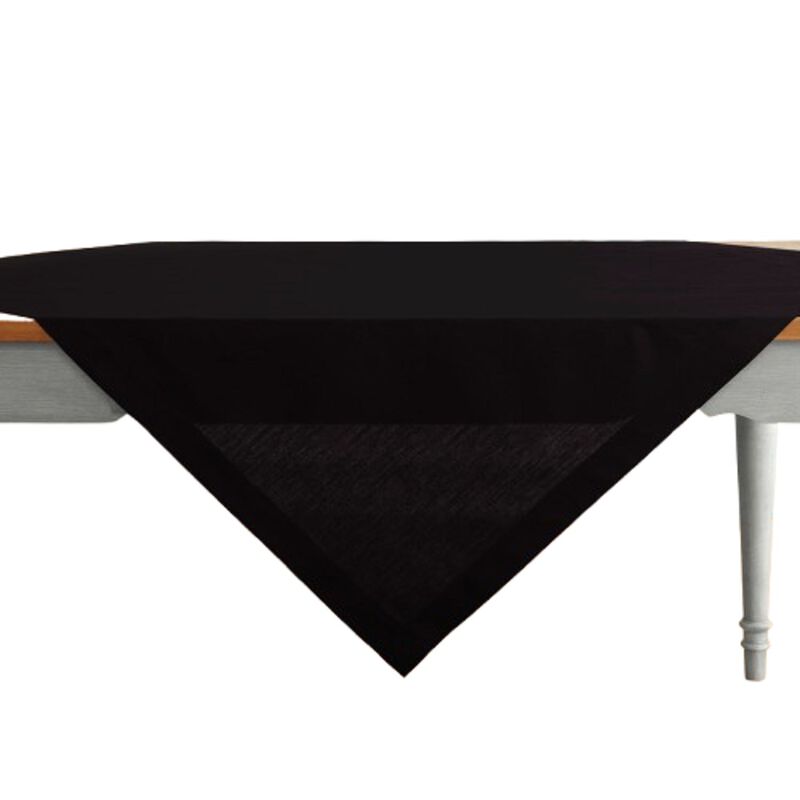 Solino Home Table Throw 52 x 52 Inch | Dru - Cotton Linen Plain for Thanksgiving, Christmas