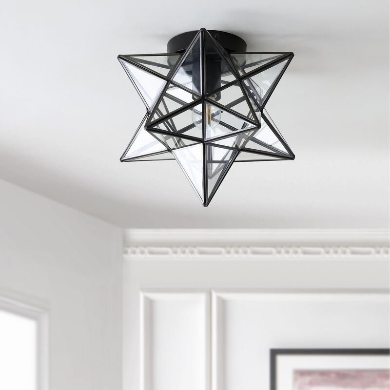 Stella Moravian Star Metal/Clear Glass LED Pendant