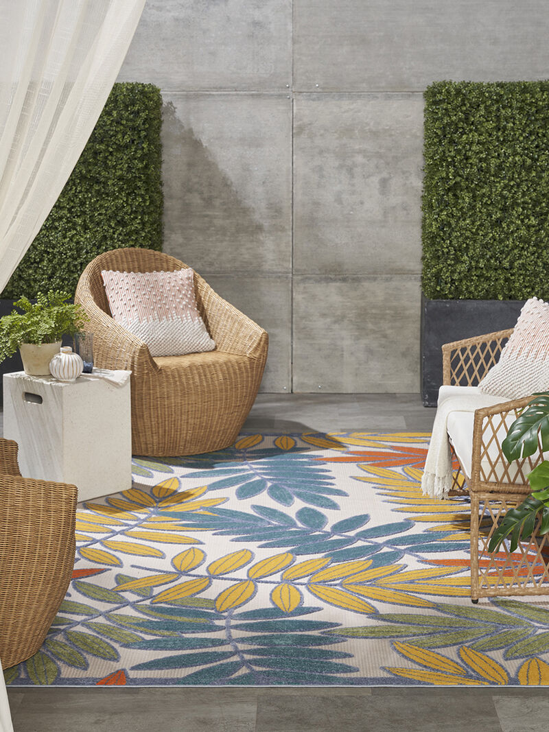 Aloha ALH18 Ivory/Multicolor 6' x 9' Rug