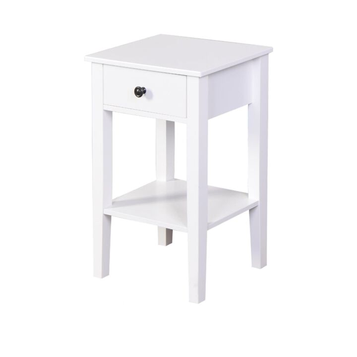 Hivvago Floor Standing Mini Storage Table with Drawer for Room and Bathroom